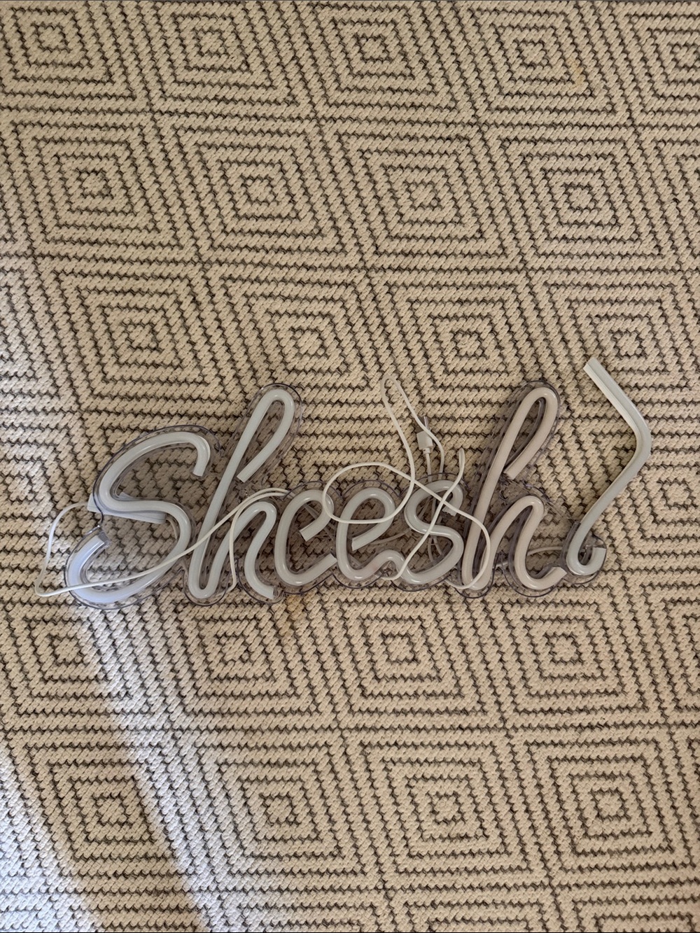 Sheesh Script LED Wall Sign in White